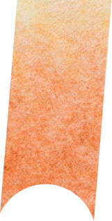 Ein orangefarbener, strukturierter Streifen mit einem Verlauf, der von unten nach oben dunkler und heller wird und in einem runden, halbkreisförmigen Ausschnitt am unteren Ende endet.